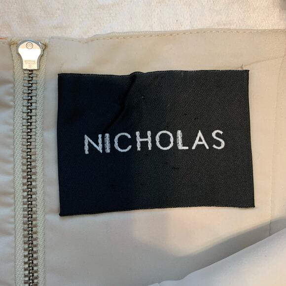 Nicholas Cream Floral Puff Sleeve Crop Top Blouse Size 2 - Picture 4 of 7